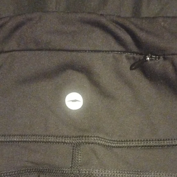 Avia Black and Purple Leggings with Orange Reflective Stripe - Picture 2 of 5